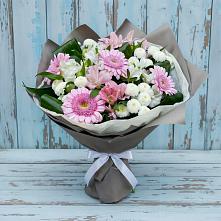 Букет цветов из:  Герберы, Альстромерии и Хризантемы #REPLACE_PRED# Шугарово
