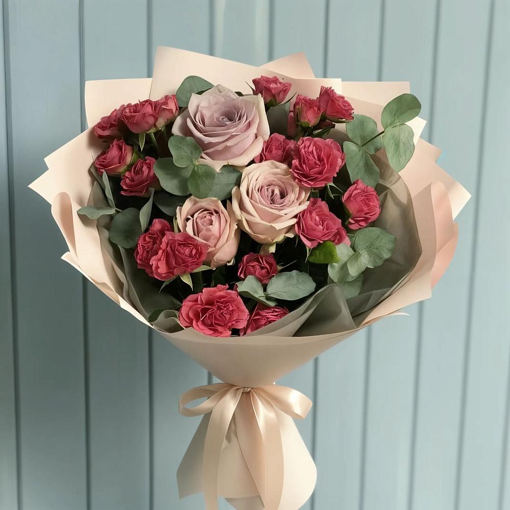 Букет цветов из: Гвоздики и Розы в Шугарово