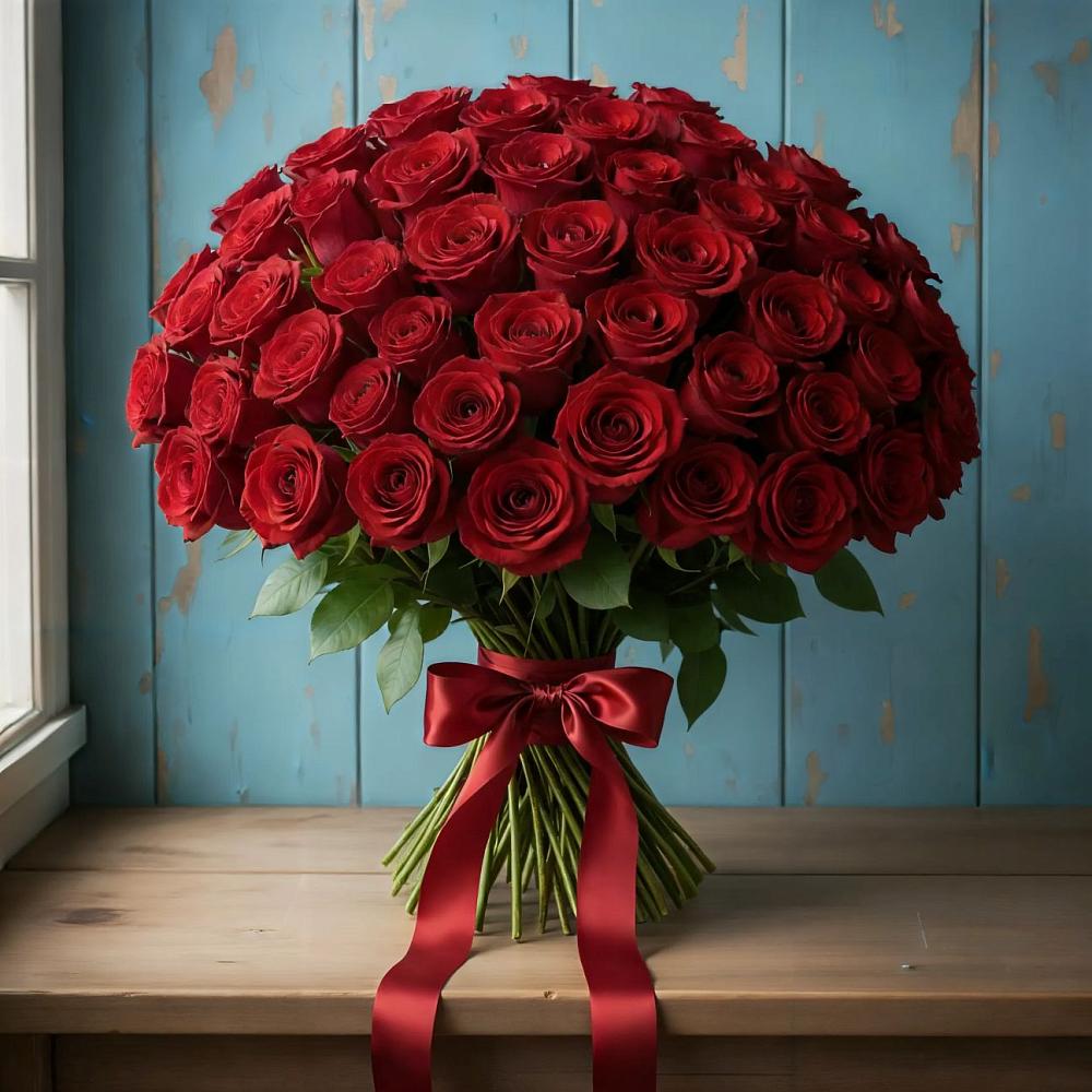 Букет Красные розы Блэк Меджик в Шугарово