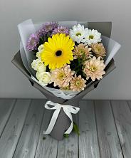 Букет цветов из:  Розы, Герберы и Хризантемы в Шугарово