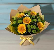 Букет цветов из:  Герберы и Хризантемы в Шугарово