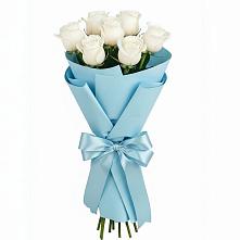 Букет 7 белых роз Проуд в Шугарово