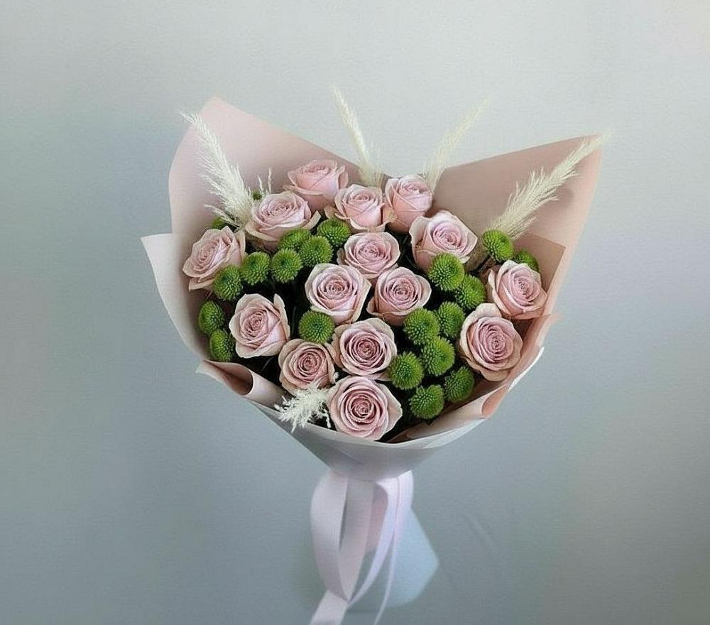 Букет цветов из: Розы и Хризантемы в Шугарово